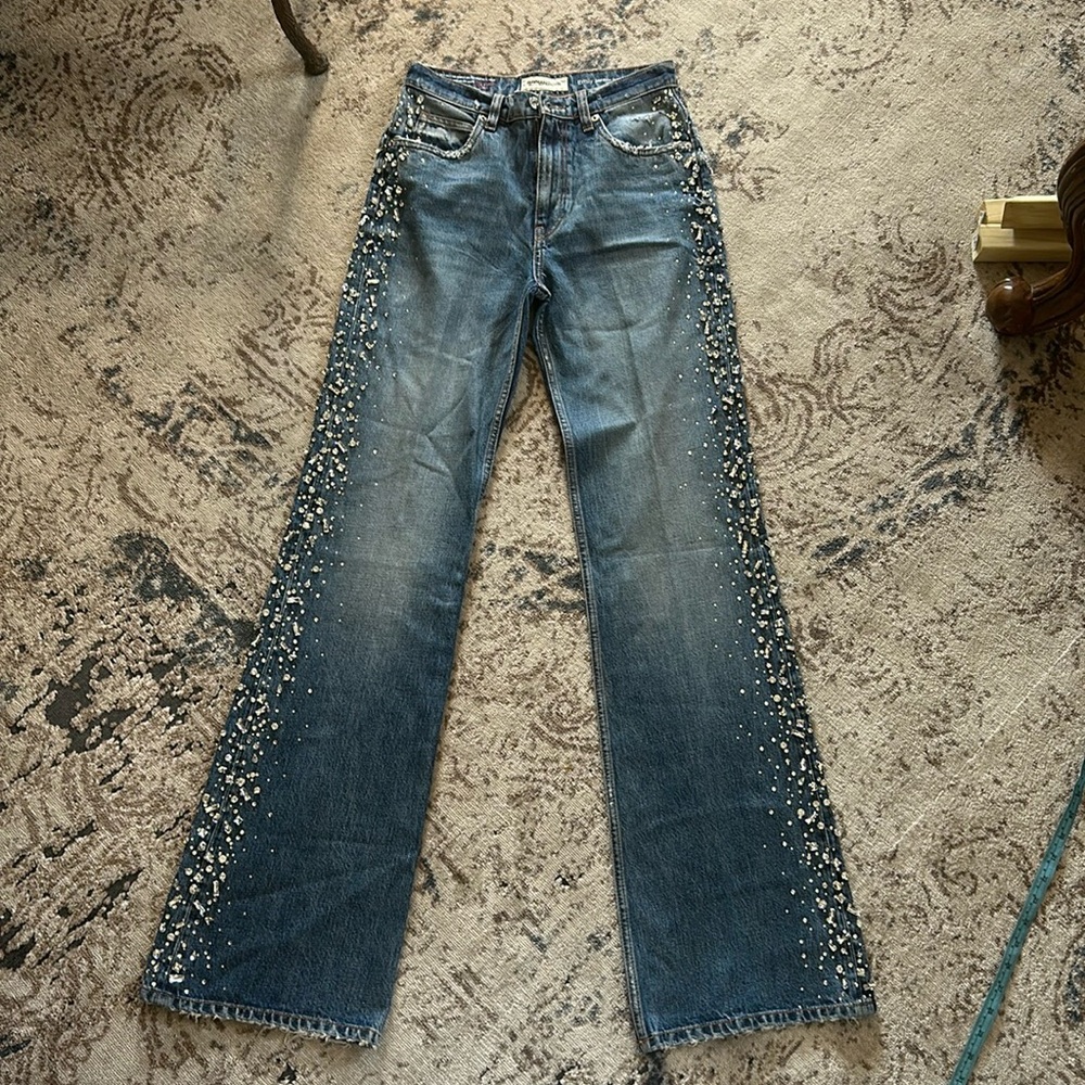 Embellished Mid Rise Bootcut Jean
